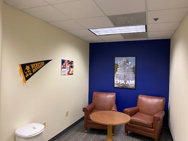 Campus lounge area for studying or relaxing. 