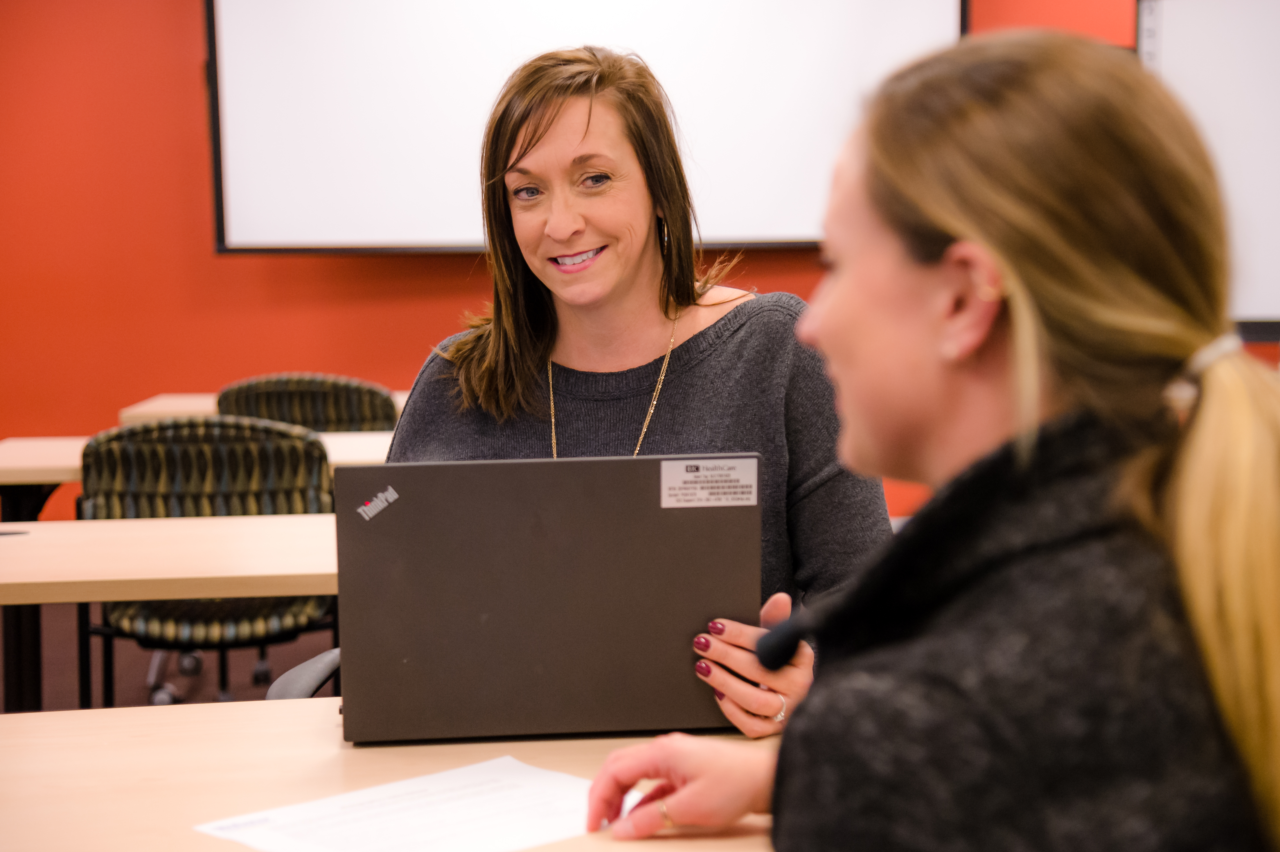 Two women in classroom