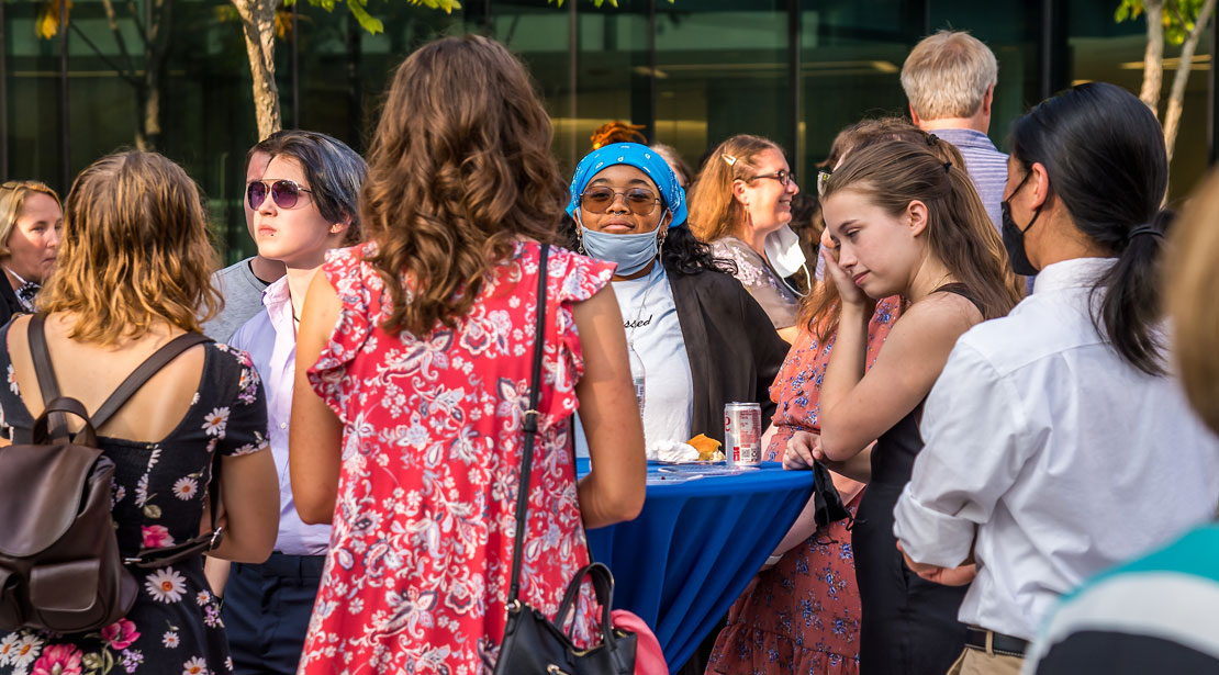 Webster students attending outdoor Night of Honors event