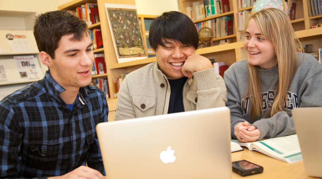 Webster Students Exploring the Emerson Library 