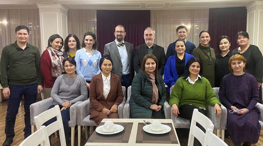 Large group of Webster Tashkent's Teaching English to Speakers of Other Languages program