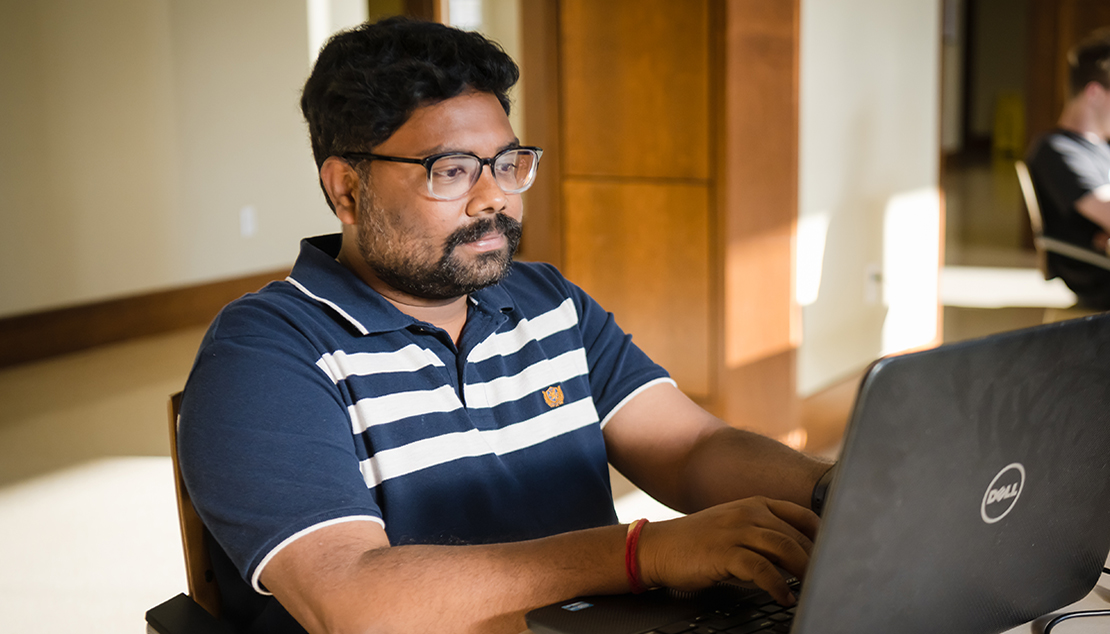 Man working at a laptop