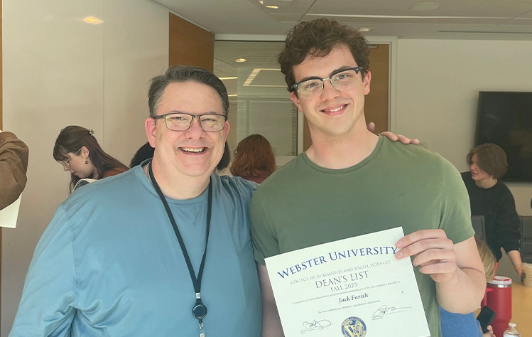 Webster alum and professor Murray Farish with his son Jack